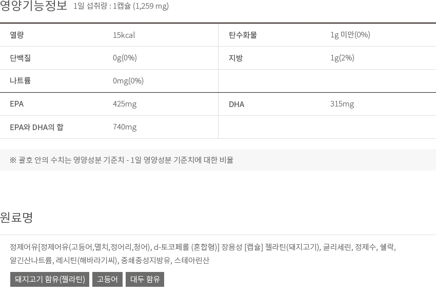 영양 & 기능정보 이미지