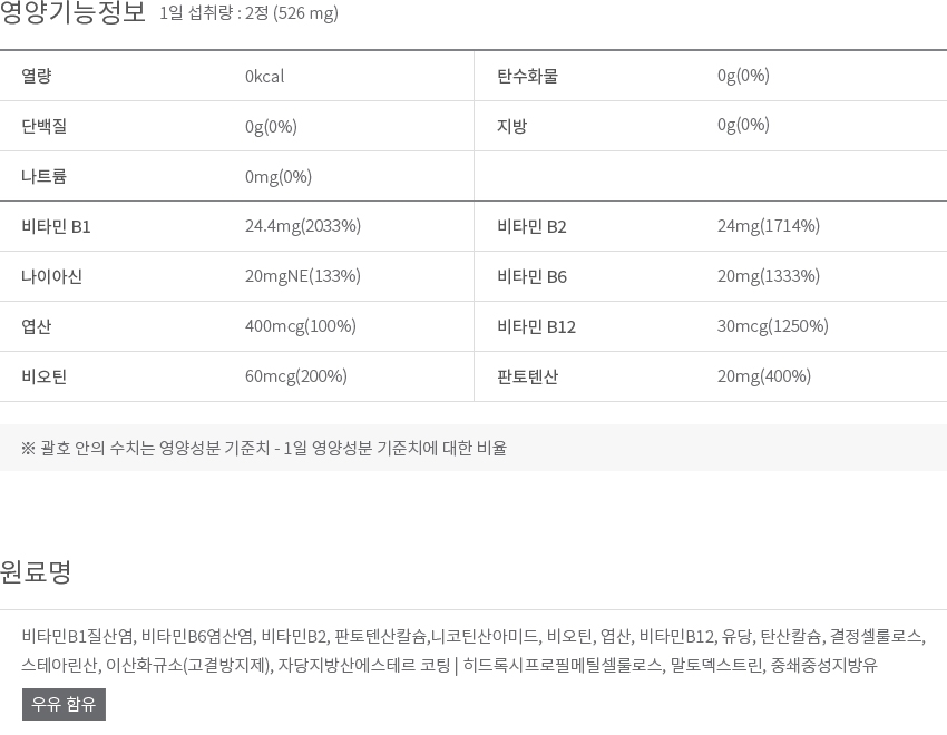 영양 & 기능정보 이미지