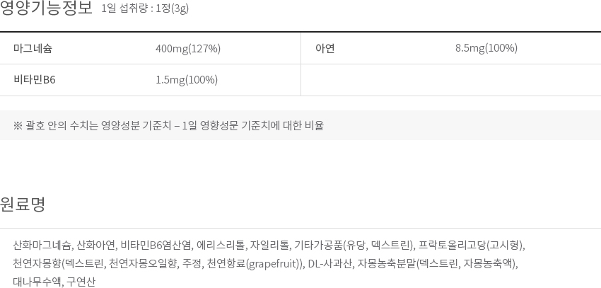 영양 & 기능정보 이미지