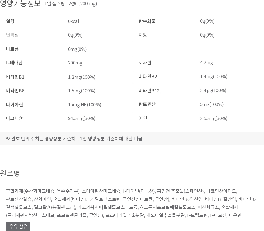 영양 & 기능정보 이미지